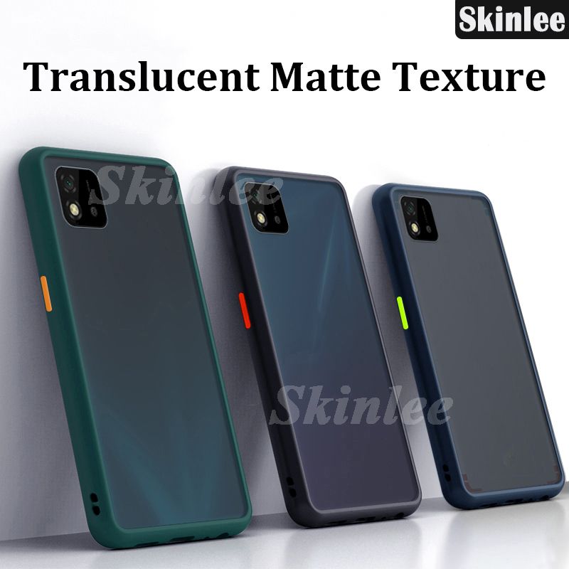 Luxury Shockproof Scrub PC Matte Phone Case For Realme C20A Transparent Soft edge Silicone Frame Hard Clear Protecive Back Cover For Realme C20A Phone Back Shell Cover