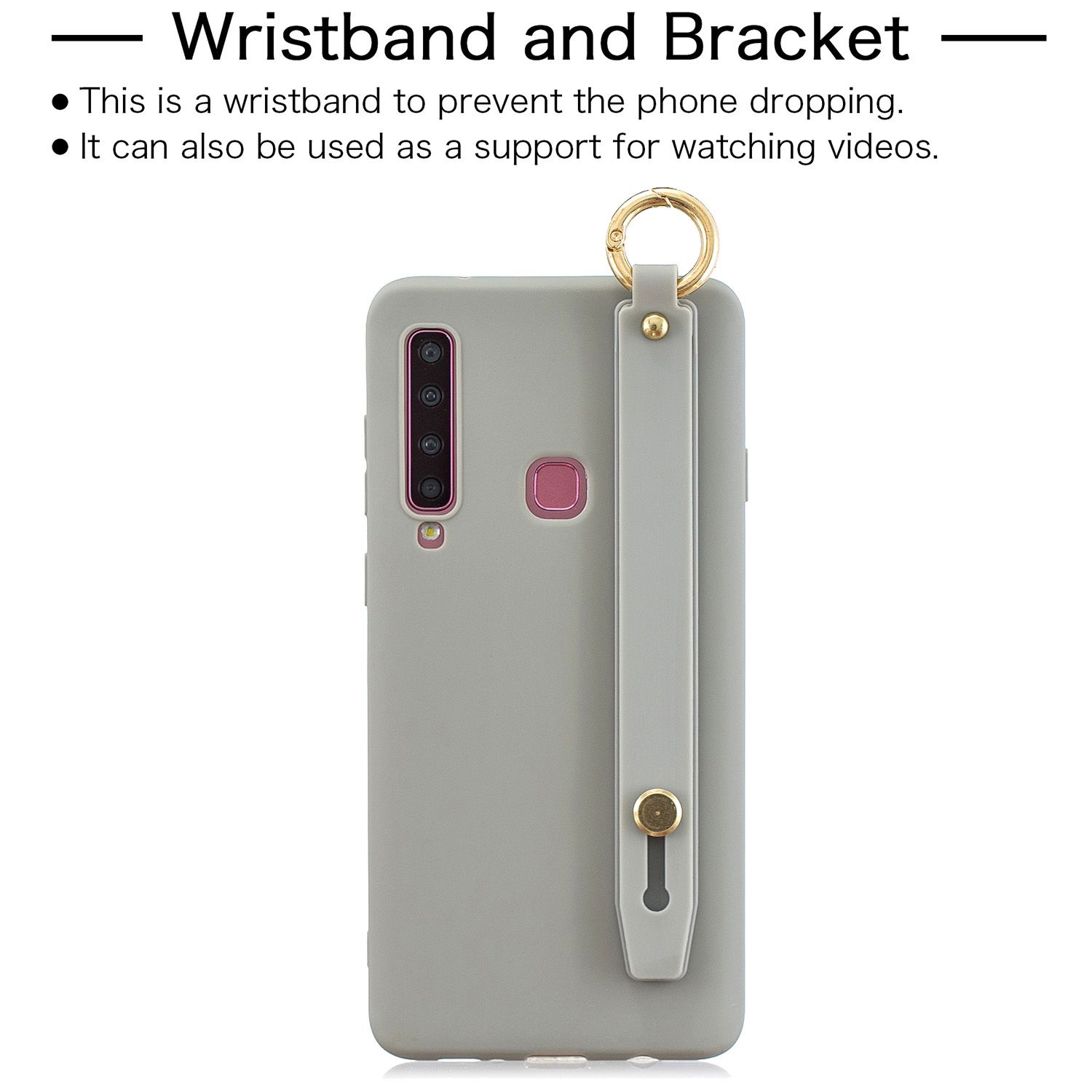 Yfashion For  A9 2018 ple Solid Color c Wrist Rope Bracket Matte PU Anti-scratch Non-slip Protective Cover Back Case