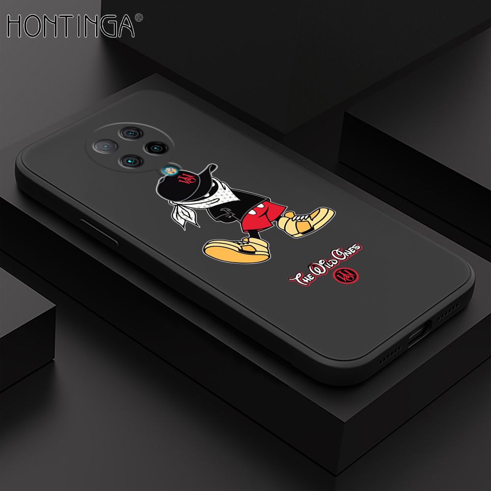 Hontinga for Redmi K30 Pro / K30 Pro Zoom / Xiaomi Poco F2 Pro Case Cartoon Masked Mouse Phone Case Soft Square Edge Silicone Cases Full Lens Cover Shockproof Protection Cover