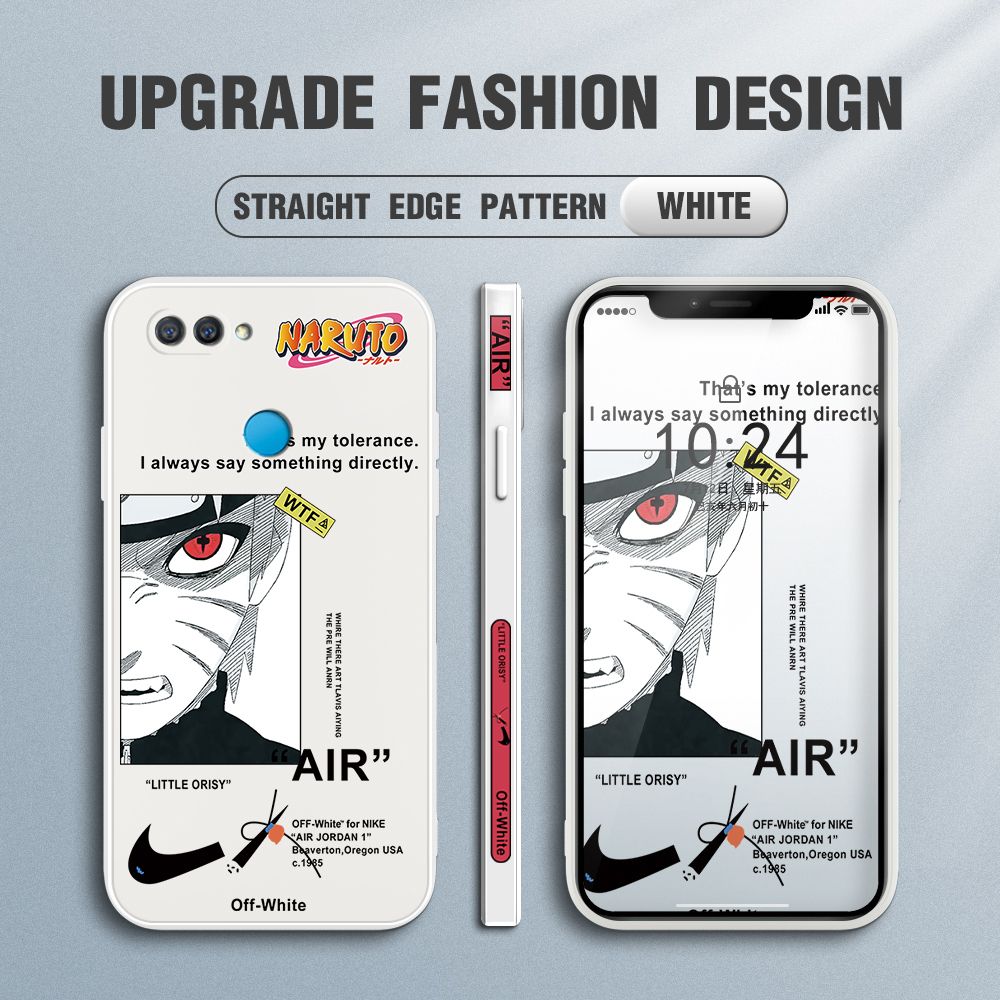 Jizetin for OPPO A12 Case Side Design Phone Cover Anime Uzumaki Naruto Cover Square Edge Pattern Liquid Silicone Trend Case
