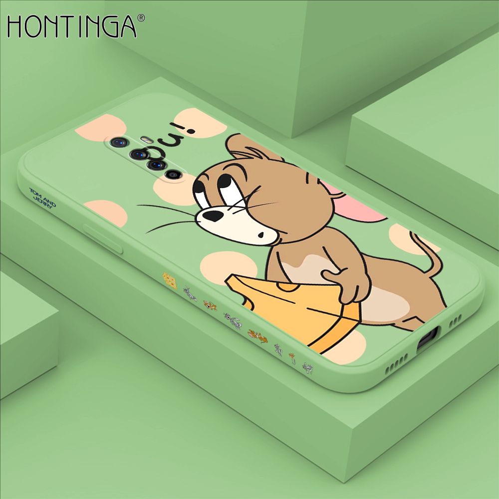 Hontinga for Realme X2 Pro Case Side Design Cute Cartoon Mouse Back Cover Soft Square Edge Pattern Liquid Silicone Trend Phone Cases