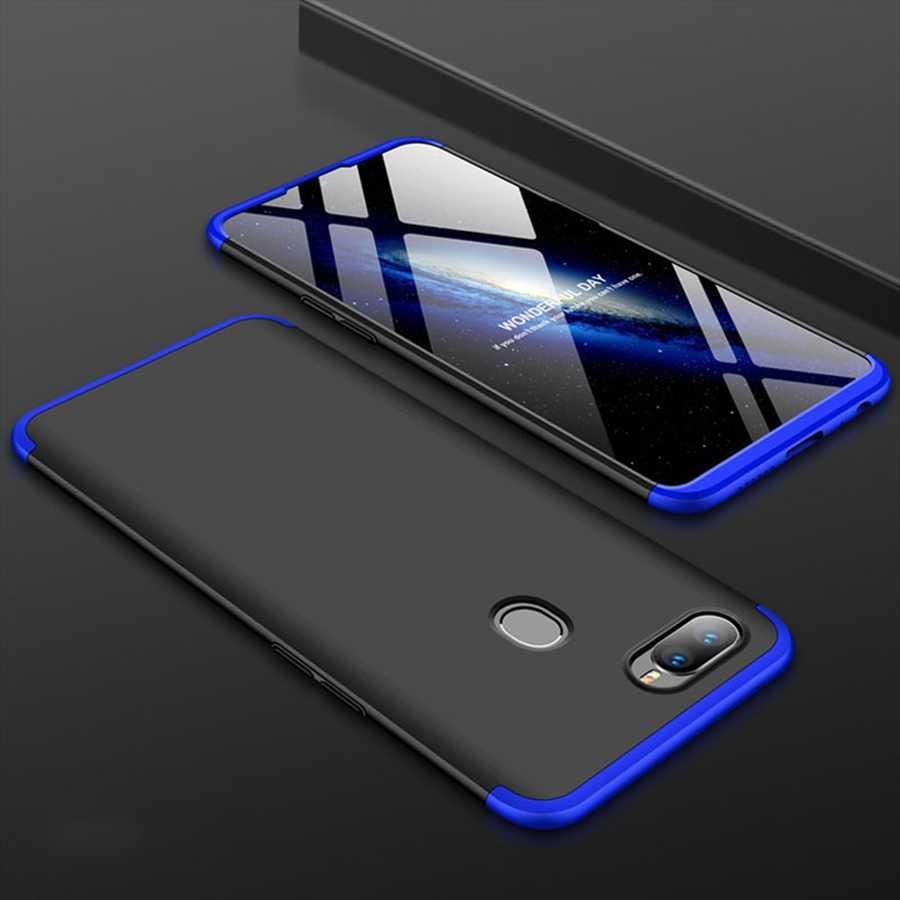 Oppo Ax7 360 Degree Gkk Phone Back Cover - Black & Blue