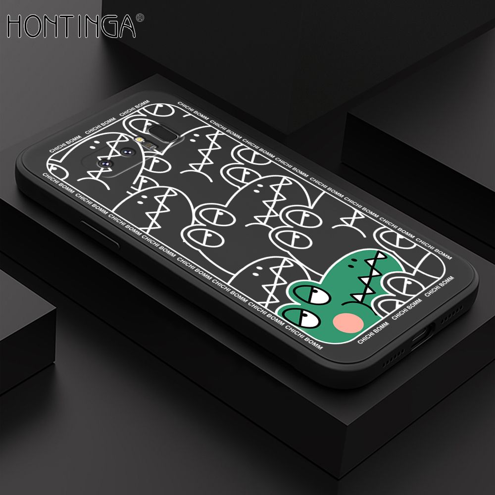 Hontinga for Samsung Note 8 Case Cartoon Crocodile Alligator Phone Case Phone Case Soft Square Edge Silicone Cases Full Lens Cover Shockproof Protection Cover