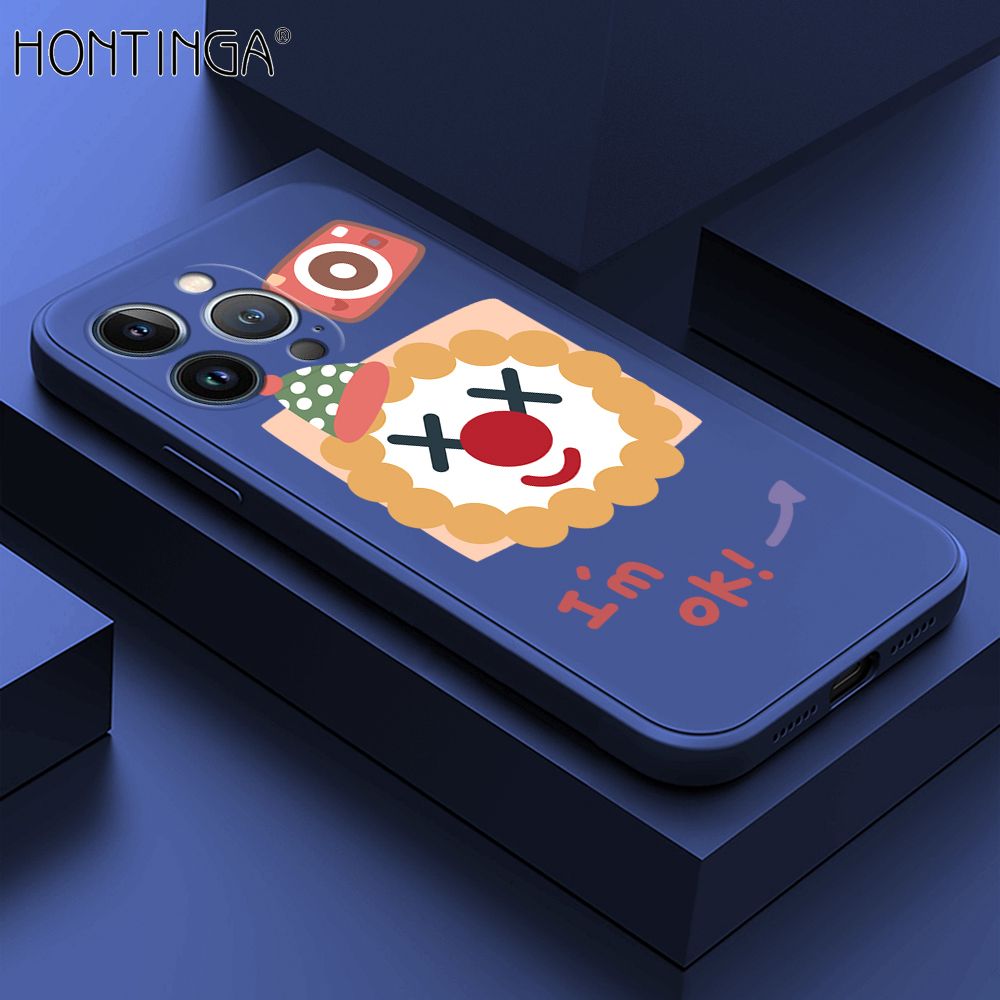 Hontinga for iPhone 13 Pro Case New Cartoon Joker Phone Case Phone Case Soft Square Edge Silicone Cases Full Lens Cover Shockproof Protection Cover