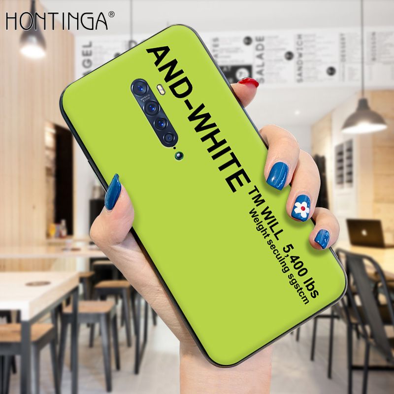 Hontinga for OPPO Reno 2 Case Simple Generous Clean Color Girls Boys Cases Shockproof Soft Silicone TPU Phone Cover