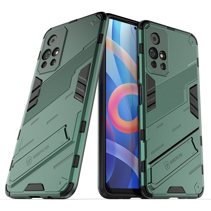 For Xiaomi Poco M4 Pro 5G Case Camera Protection Back Cover Bumper with Kickstand Phone Stand Hardcase