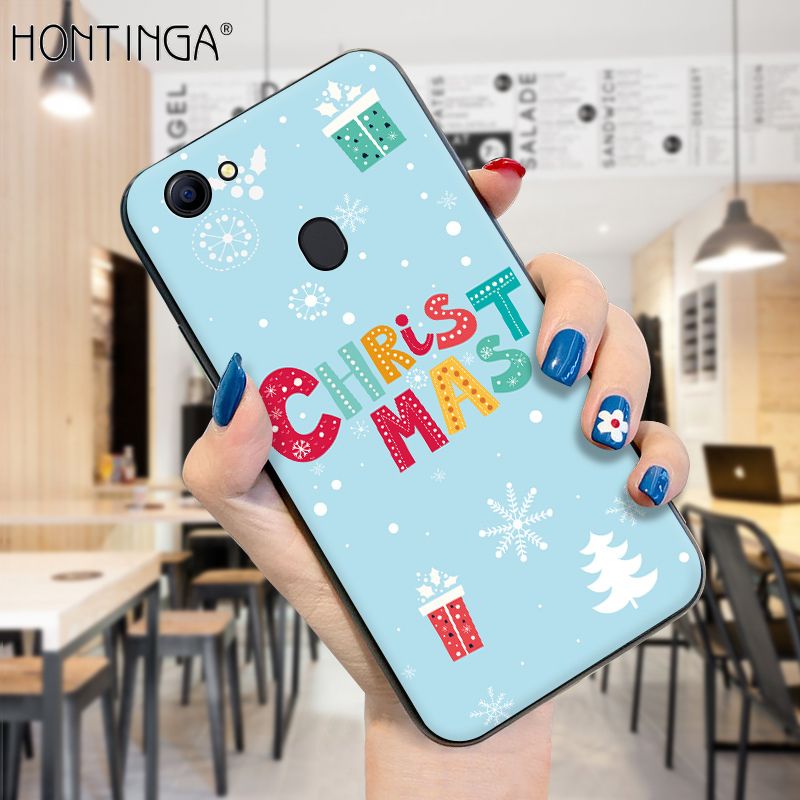 Hontinga for OPPO A73 Case Merry Christmas Gifts for Girls Boys Phone Cover Shockproof Soft Silicone TPU Cases