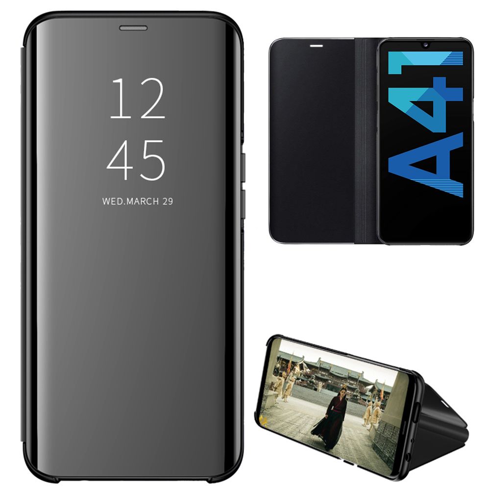 Smart Mirror Flip Phone Case For Samsung Galaxy A41 View PU Leather Stand Protective Cover