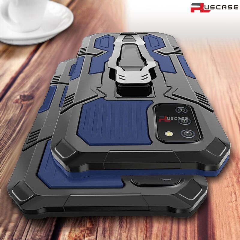 PlusCase for Samsung Galaxy A03s Stand Phone Case Belt Clip Shockproof Hard Back Cover