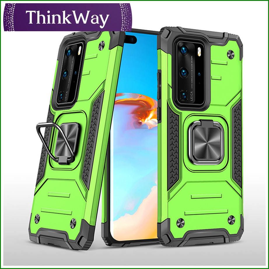 Shell with bracket magnetic ring bracket double layer shockproof back cover shell For Huawei P40 Pro/P40 Pro+ & Y6 2019/Y6 prime 2019/Y6S