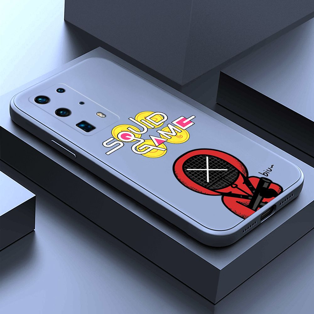 ZeroQiQi for Huawei P40 Pro Plus Case Fashion Cartoon Electric Baton Judge Role Phone CoverSquare Liquid Silicone Trend Phone Case