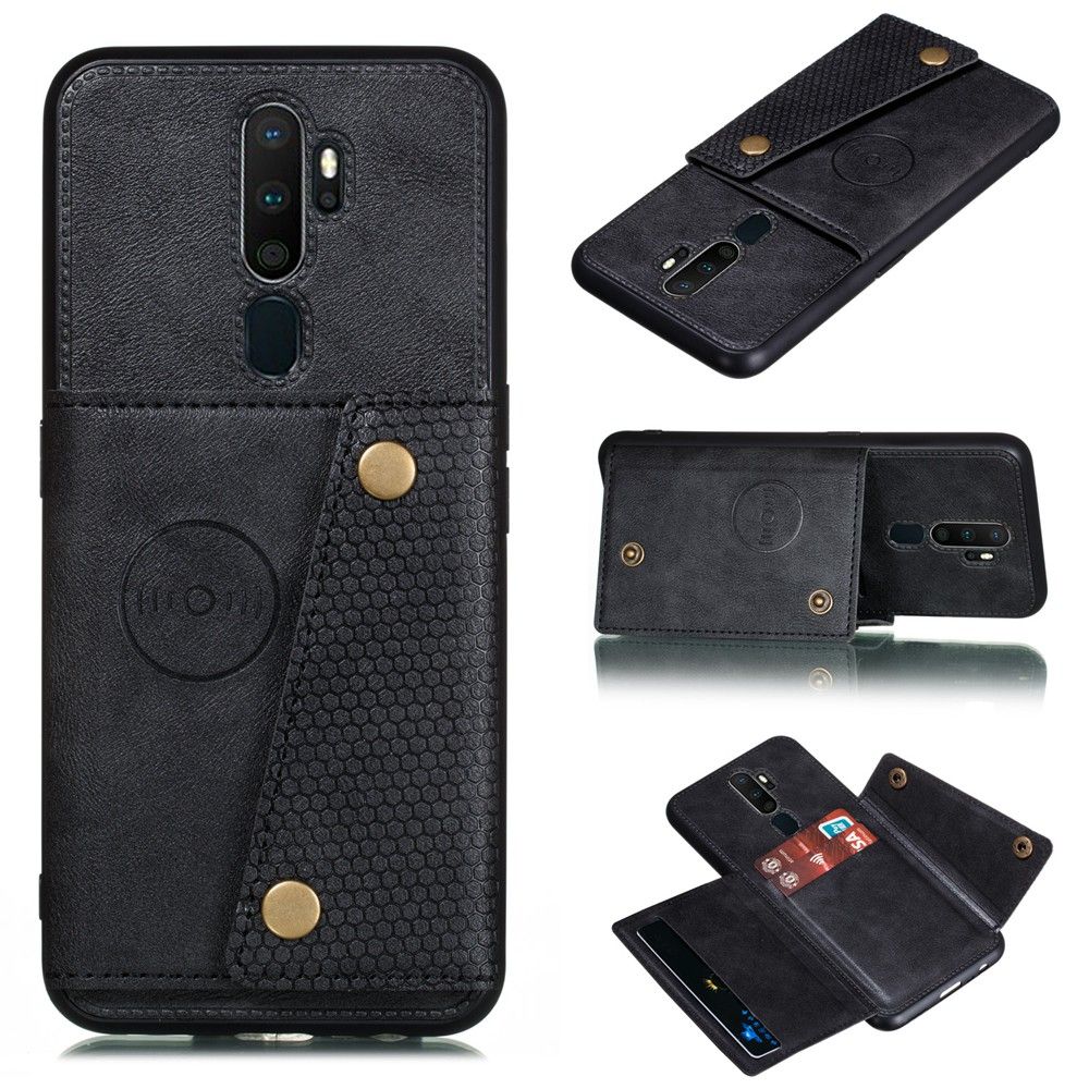For OPPO A52 / A72 / A92 / A5  / A9  / A8 / A31  Phone Case Leather Pockets Card Slots Back Cover Shockproof Anti-Falling Cellphone Cases Shell