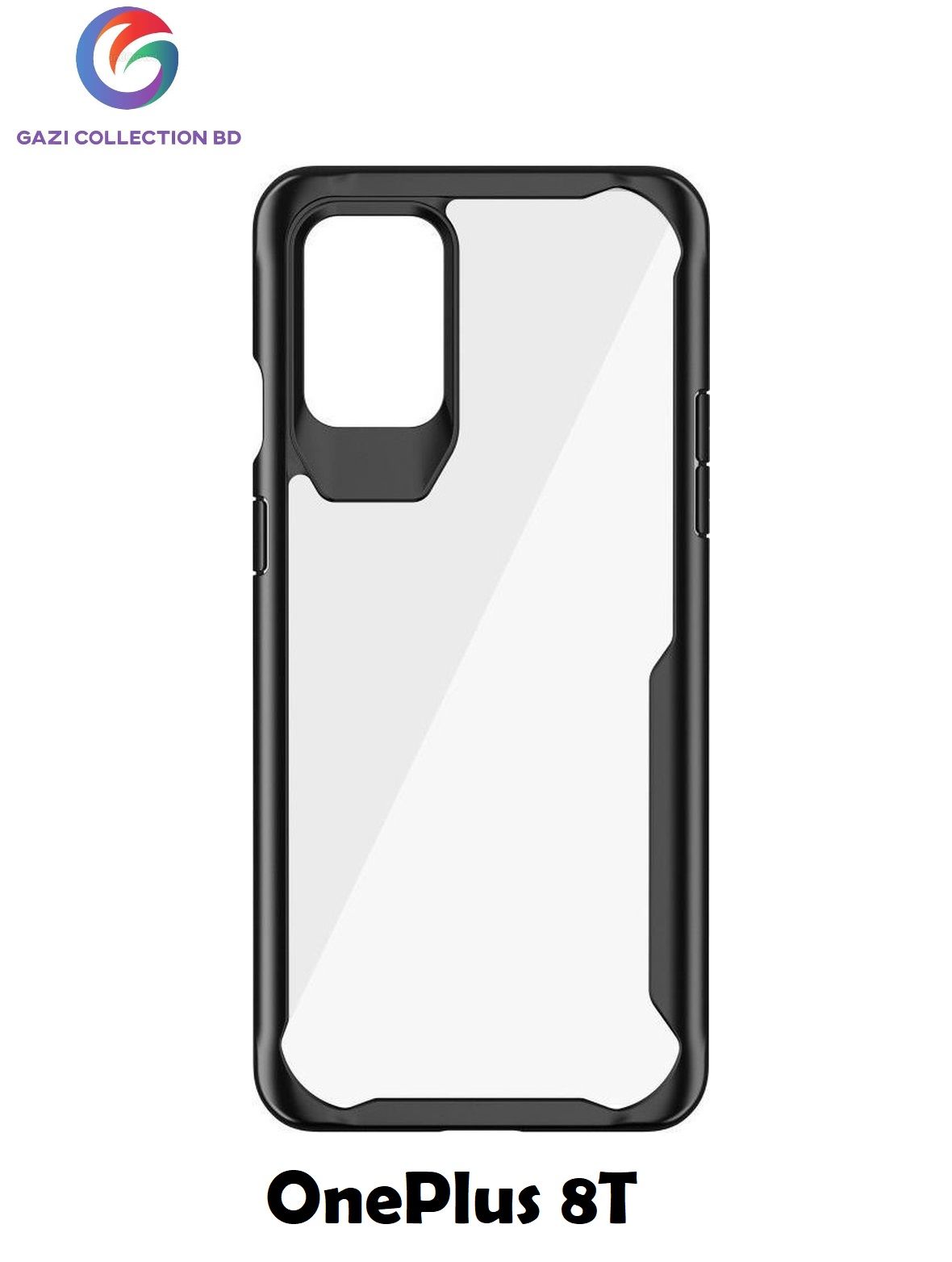 OnePlus 8T Crystal Clear Shockproof Bumper Back Cover 360 Degree Protection TPU+PC Camera Protection Acrylic Transparent I Face Brother Cover