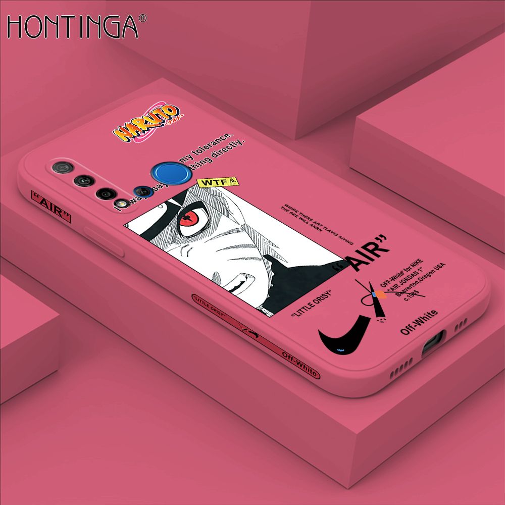 Hontinga for Huawei Nova 5i Case Side Design New Anime Naruto for Boys Back Cover Soft Square Edge Pattern Liquid Silicone Trend Phone Cases