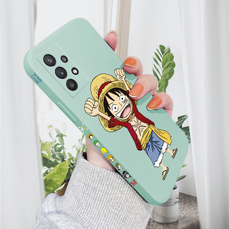 AMORVOR for Samsung Galaxy A32 4G Back Cover Anime One-Piece Luffy Side design Soft Case Liquid Silicone Phone Cases