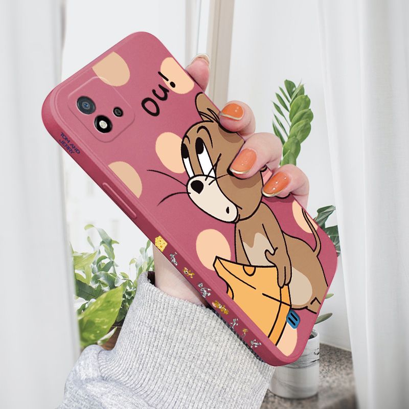 AMORVOR for Realme C20/C20A/C11 2021 Back Cover Cartoon Cute Lovely Side design Soft Case Liquid Silicone Phone Cases