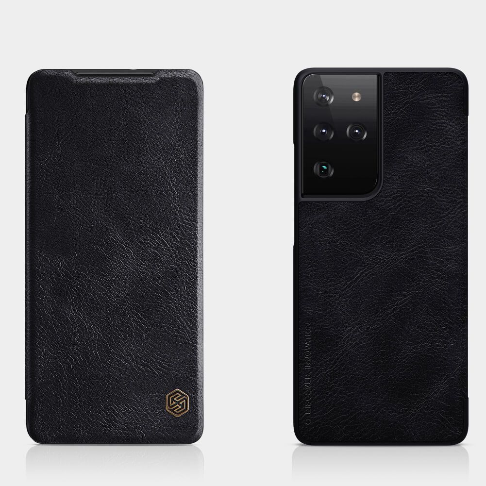 For Samsung Galaxy S21 Ultra (Galaxy S21 Ultra 5G) Nillkin Qin Luxury Phone Case Pocket Wallet Pouch Case PU Leather Card Flip Cover