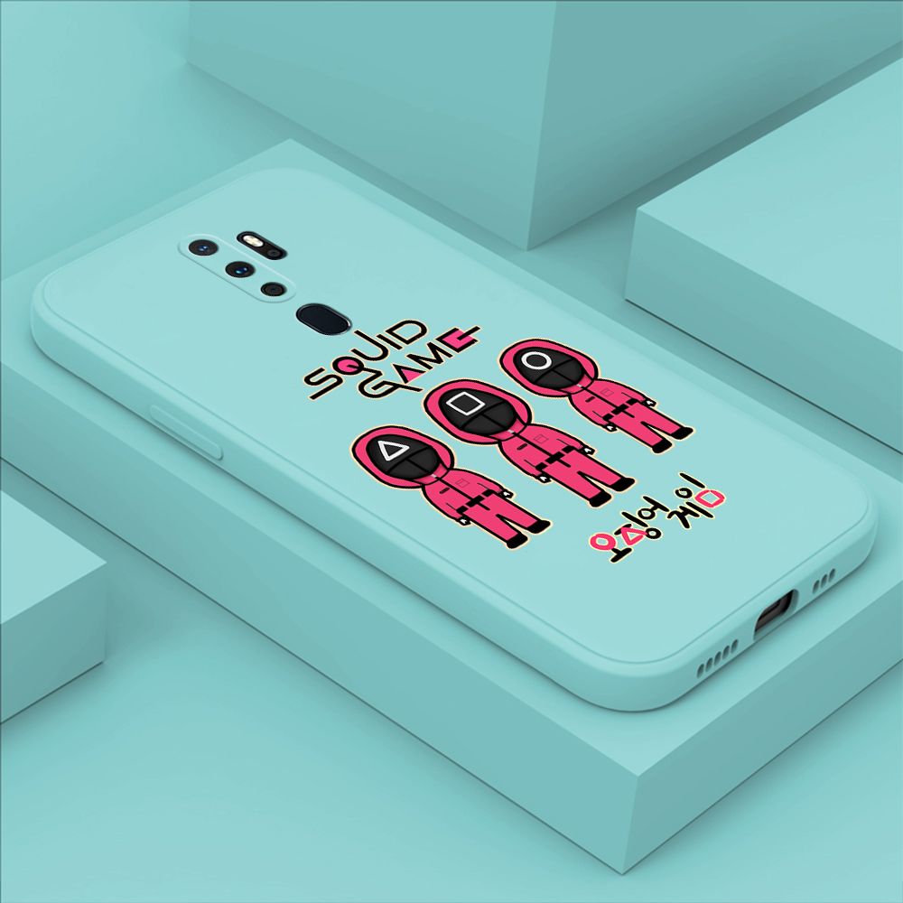ZeroQiQi for OPPO A5 2020 Case Trend Cartoon Korean Squid Phone Cover Liquid Silicone Case Phone Protective Case