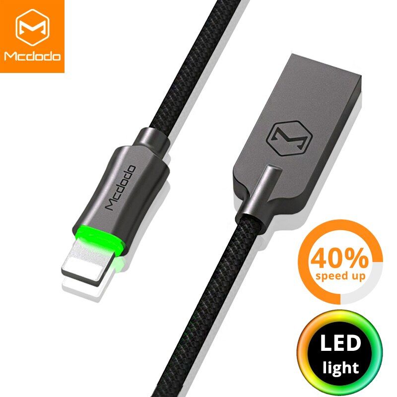 Mcdodo USB Cable For iPhone 12 11 Pro XS Max XR X 8 7 6 IOS 14 2.4A Fast Charging Cable Auto Disconnect Phone Charger Data Cord