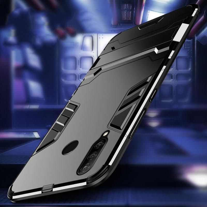 Huawei P30 Lite  Holder Case PCSoft TPU Protective Shockproof Frame Armor Support Stand Phone Back Casing