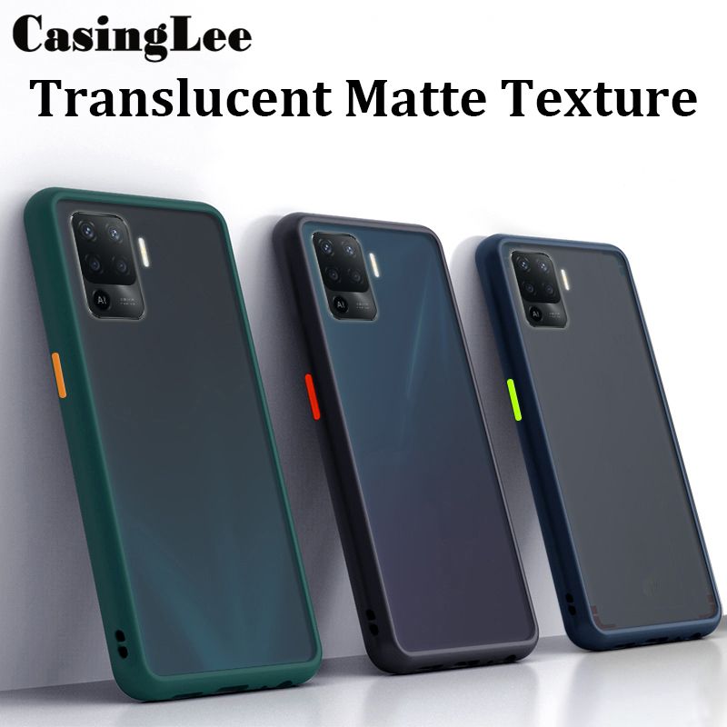 Luxury Shockproof Scrub PC Matte Phone Case For OPPO F19 Pro Transparent Soft edge Silicone Frame Hard Clear Protecive Back Cover For Oppo F19 Pro Phone Casing