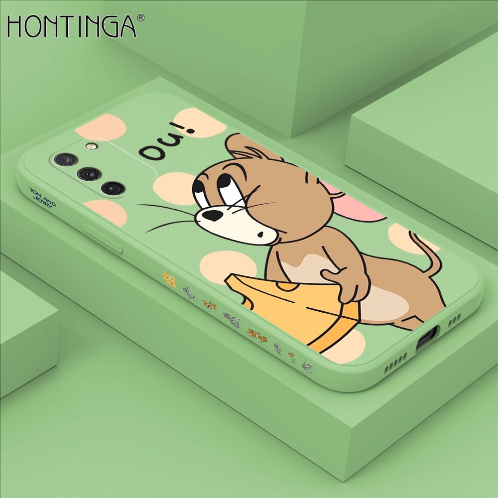 Hontinga for Samsung S10 Lite Case Side Design Cute Cartoon Mouse Back Cover Soft Square Edge Pattern Liquid Silicone Trend Phone Cases