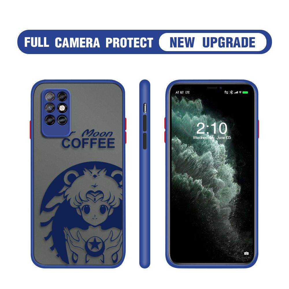 Hontinga for Infinix Note 8 Case Sailor Moon Cases Edge Frosted Transparent Phone Cover