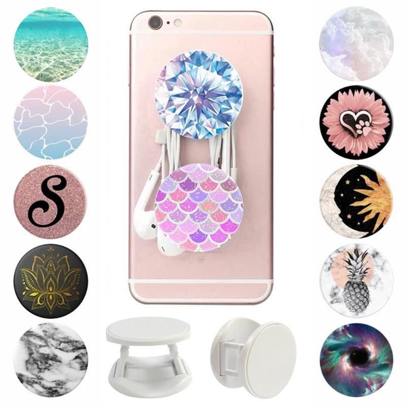 попсокет Cartoon Diamond Popular Pocket Socket Marble Popped Phone Holder Gadgets Sir Sac Flexible Expanding Stand Grip