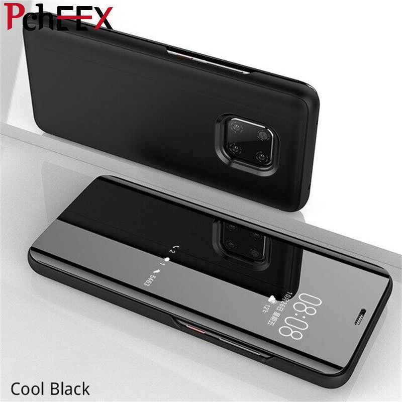 For Huawei Nova 7 Pro Phone Case, Smart Clear View Cover Flip Stand Mirror Casing