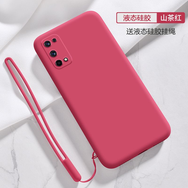 For Realme Q2 Pro Case Ultra thin Soft Phone Back Cover Smooth Liquid Silicone Flocking Protective Casing (With Free Gift lanyard)