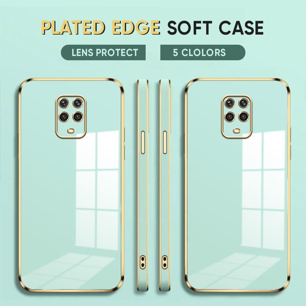 Luxury 6D Plating Case for Redmi Note 9S / Note 9 Pro / Note 9 Pro Max / Xiaomi Poco M2 Pro Back Cover Soft Silicone Square Frame Shiny Bling Phone Cases
