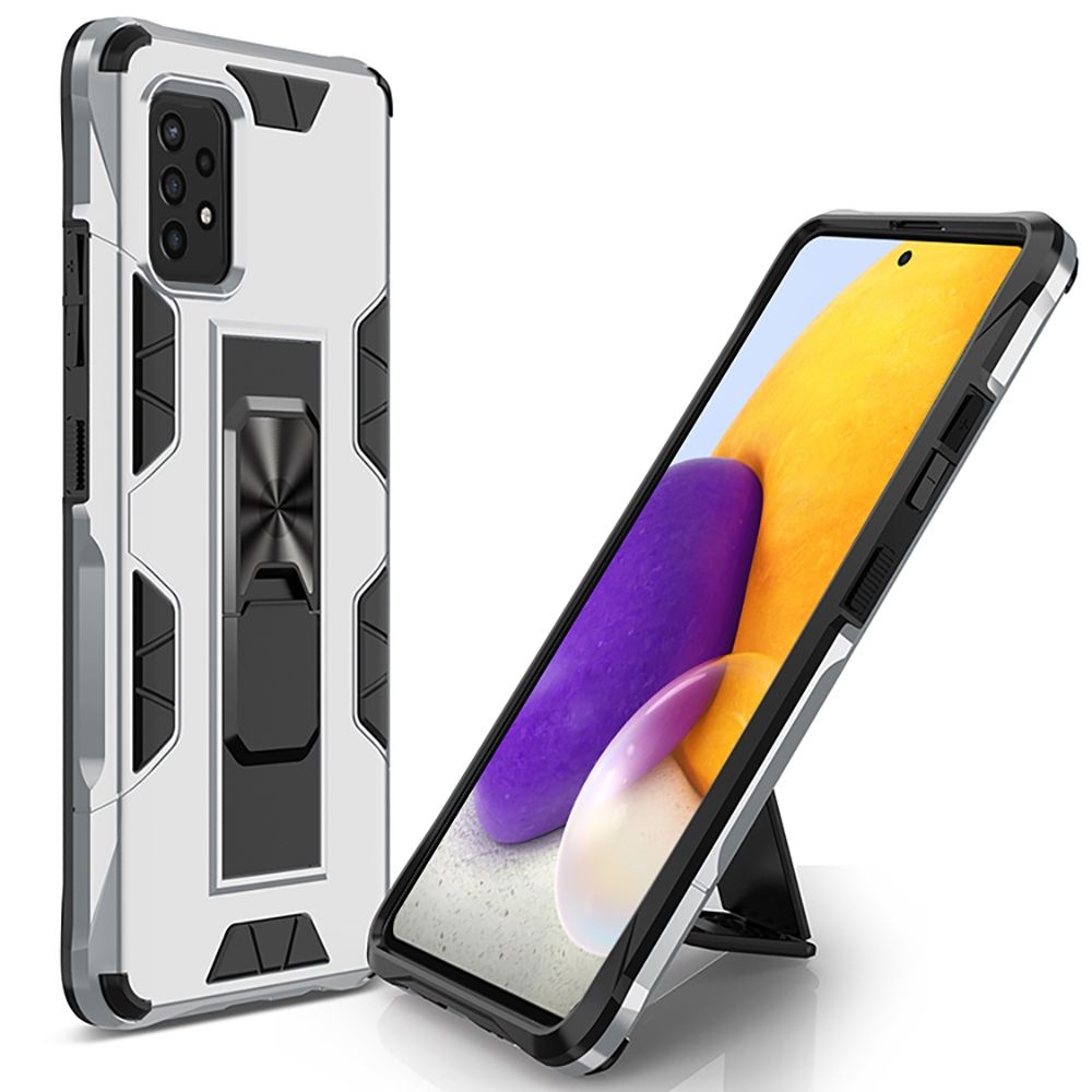 For Samsung Galaxy A72 / Galaxy A72 5G Heavy Impact Resistant Military Bracket Armor Series [Support Magnetic Car Mount] Protective Case  Cover