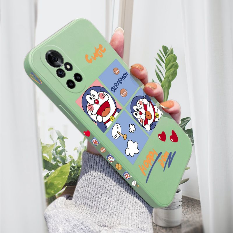 AMORVOR for Huawei Nova 8 Pro Back Cover Cute Happy Cartoon Side design Soft Case Multicolor Liquid Silicone Phone Cases