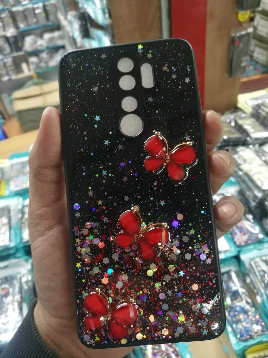 For Redmi 9 / Poco M2 3D Flexible Pc Butterfly Fashionable Ladies back Cover with camera protection