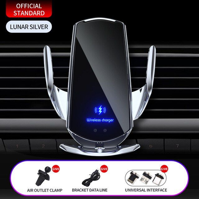 Automatic Clamping  Sensor Car Wireless Charging Holder 15W Fast Wireless Charger For iPhone 13 12 11 Pro XS XS Samsung S20 S21