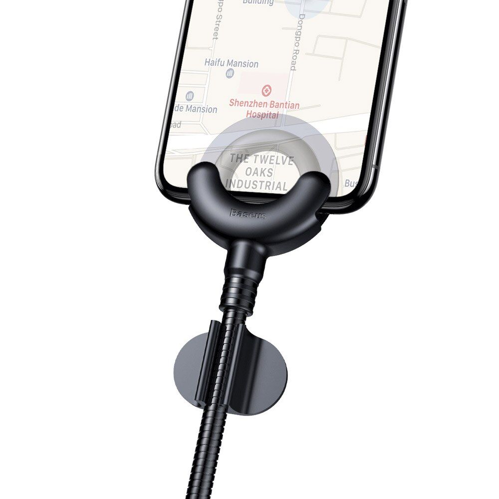 For Baseus [ORG] O-Type Car Mount Holder & Lightning Charging Cable (CALOX-01) - Black