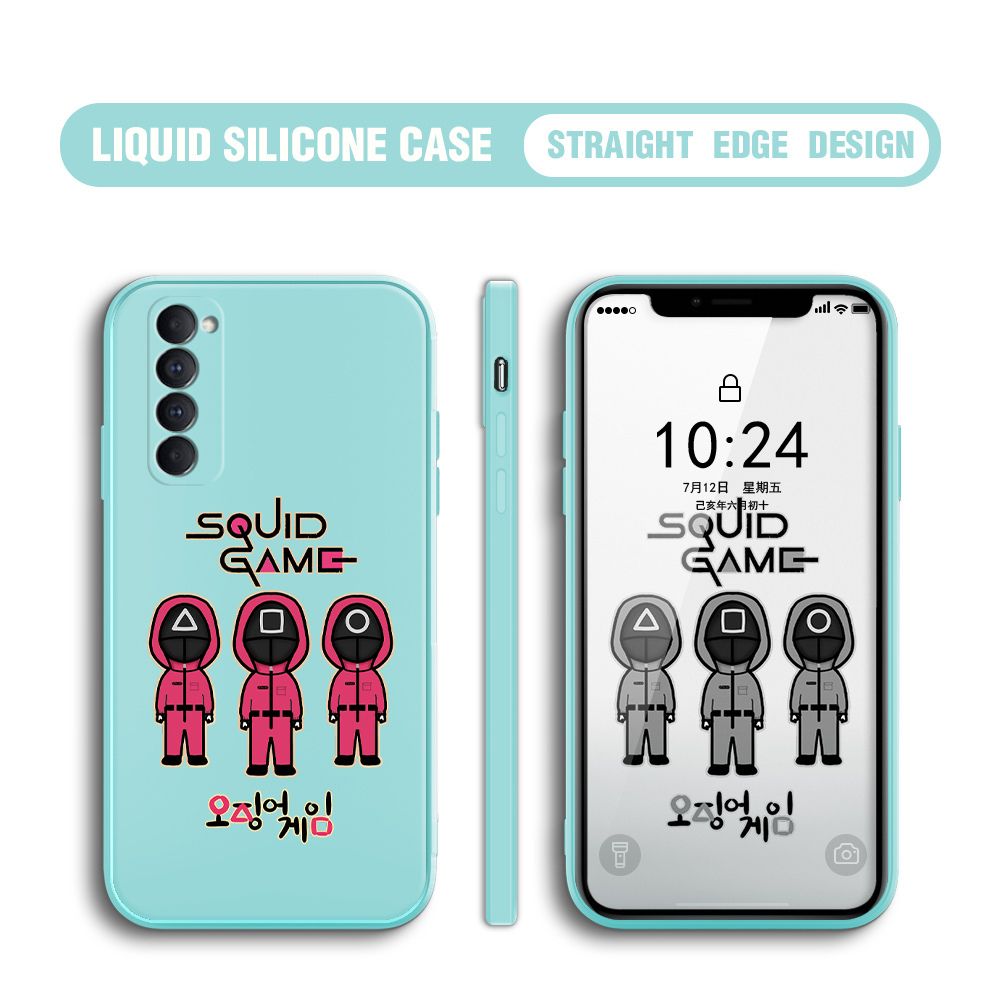 UCUC for OPPO Reno4 Pro Case Trend Cartoon Korean Squid Phone Cover Liquid Silicone Case Phone Protective Case