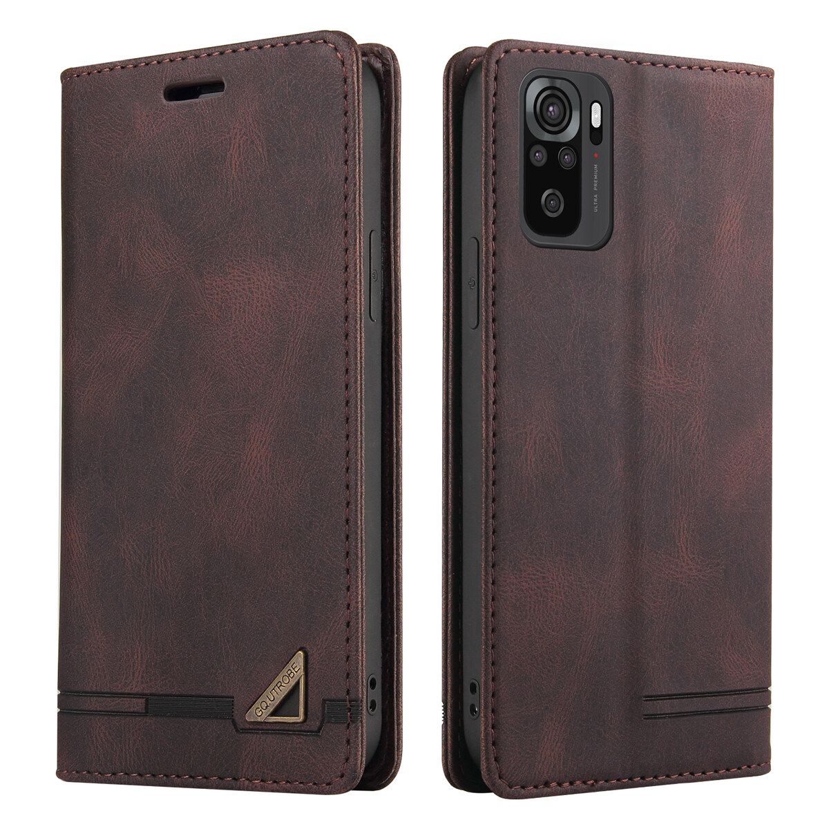 Retro Leather Wallet Foldable Built-in Card Slot and Magnetic Closure Protective Cover For Xiaomi Redmi Note 10 4G / Redmi Note 10S Phone Cover Case