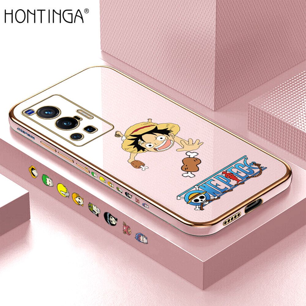 Hontinga for Vivo X70 Pro 5G Back Cover + Free Lanyard Luxury 6D Plating Big Stick Meat Boy Side Pattern Case Soft Silicone Square Mobile Cover