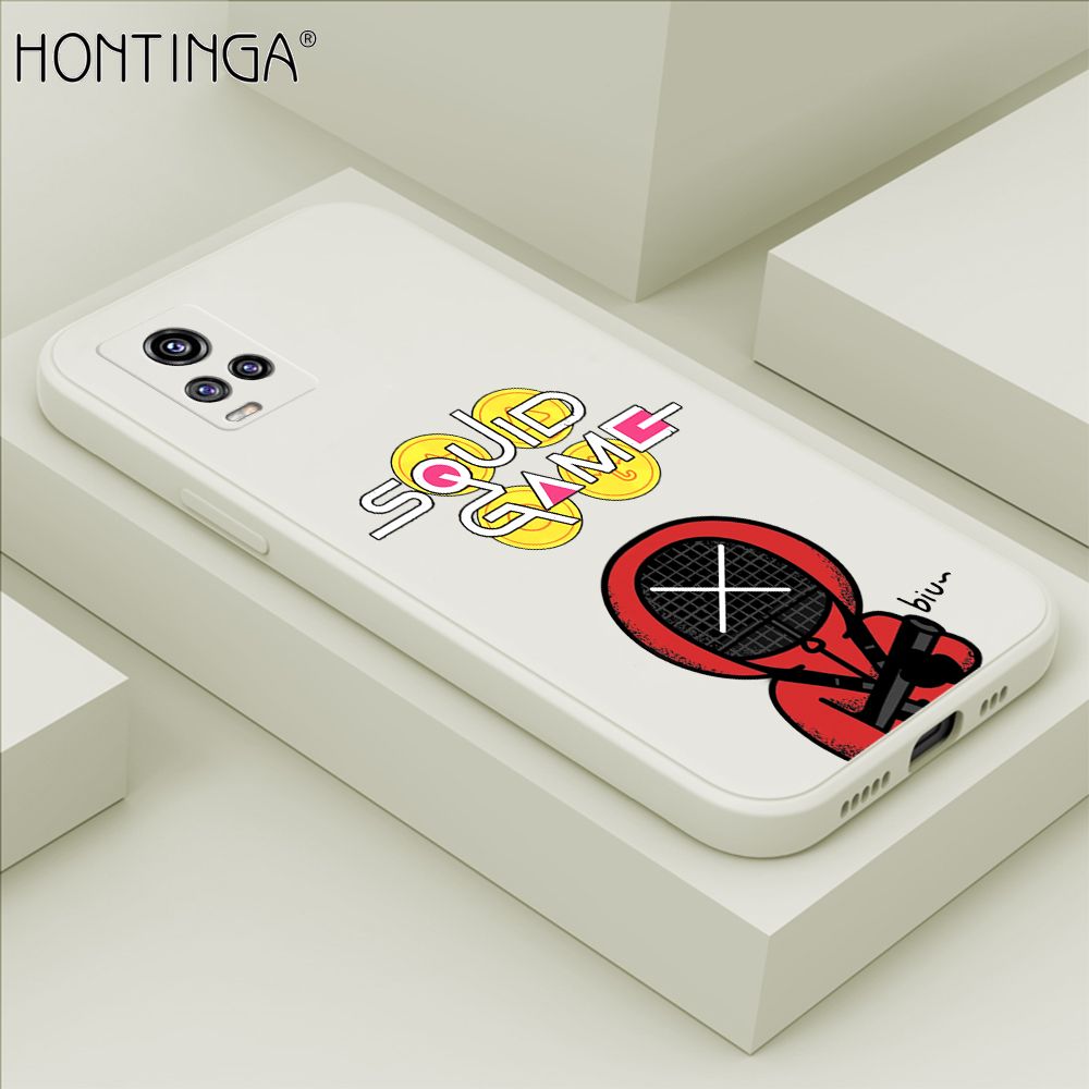Hontinga for Vivo V20 / V20 2021 Case Fashion Cartoon Electric Baton Judge Role Phone Cover Square Liquid Silicone Trend Phone Case