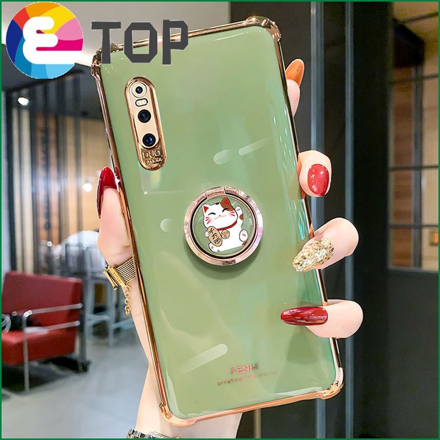 Suitable for vivoX50 mobile phone shell  ring bracket x30 all-inclusive protection x27 electroplating X23 silicone S7S6