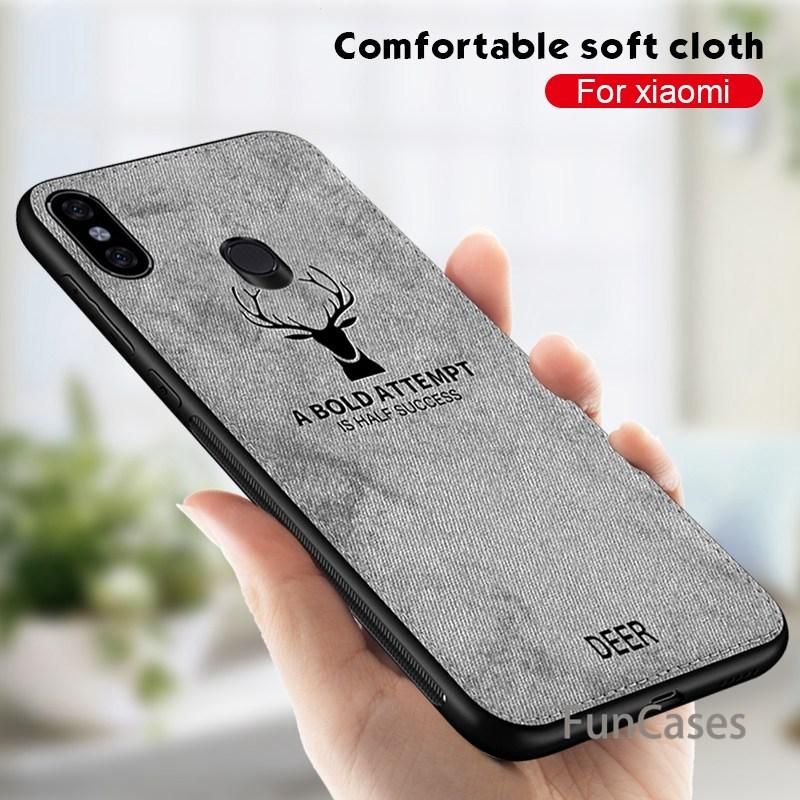Xiaomi Redmi Note 7 Phone Cover Shockproof Deer Cloth - Light Ash & Black
