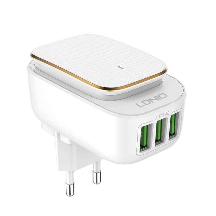 For Universal Ldnio A3305 Fast Charge 3 Usb Port 3.4 A (Auto Id) With A Micro Usb Cable And Extra Eu Plug - Charger