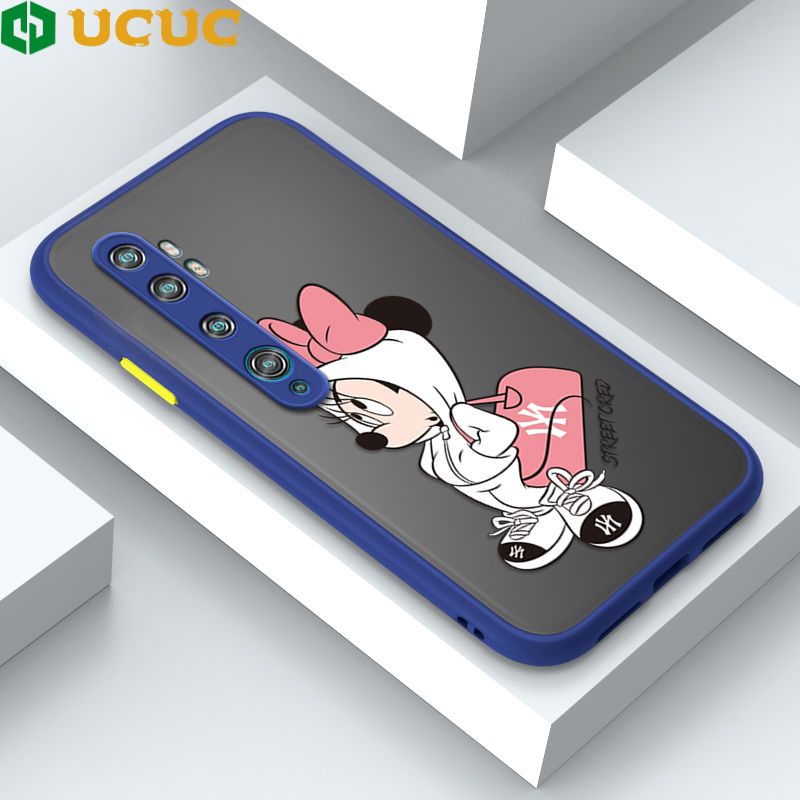 UCUC for Xiaomi Note 10 Pro CasePersonality Cartoon Satchel Mouse Frosted Transparent Hard Cover Shockproof Soft Edge Trend Protect Case