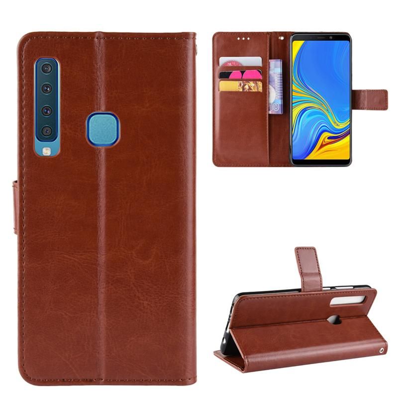 Holster Flip Stand Wallet Crazy Horse PU Leather Case For Samsung Galaxy A9 (2018) Cover