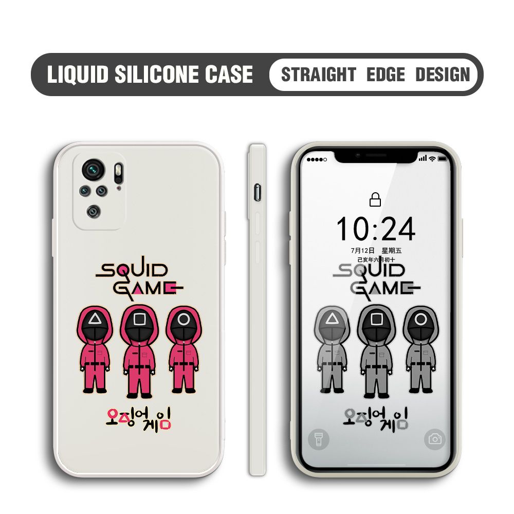 UCUC for Xiaomi Redmi Note 10S Case Trend Cartoon Korean Squid Phone Cover Liquid Silicone Case Phone Protective Case