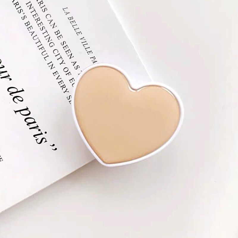 Solid Color Love Heart Grip Holder Stand Foldable Phone Stand Holder Finger Ring Grip Tok for IPhone Samsung Huawei Smartphone