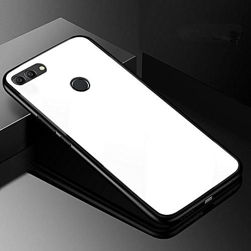 Huawei Y7 Prime -  clear Glass Case Phone Back Cover WHITE