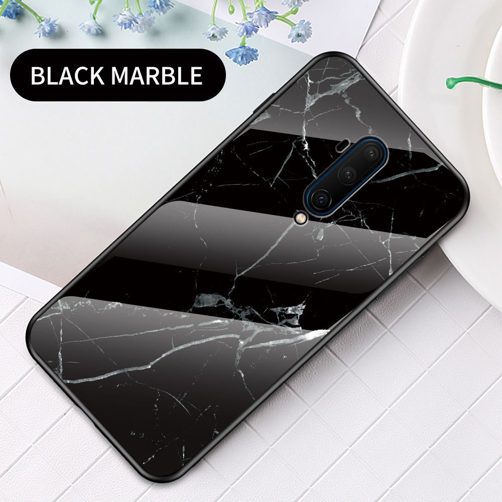 Case for OnePlus 7T Pro Tempered Glass Protective Layer on the Back and TPU Bumper Anti+shock Shock Absorption Protective Cover