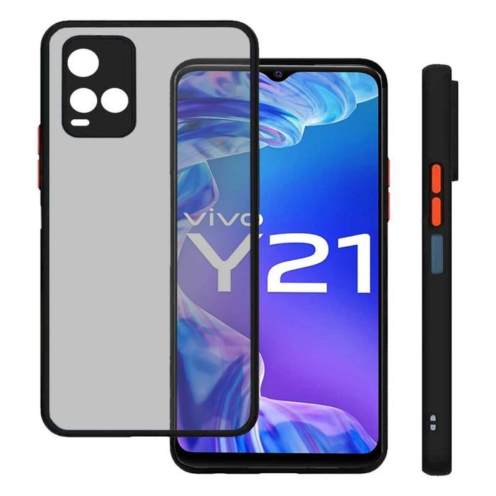 Translucent Frosted Smoke Mobile Cover for Vivo Y21/Y33s Camera Protection Phone Case